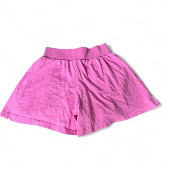 Nike Pink Lounge Shorts Elastic Waist Tonal Swoosh Athleisure Sporty Girl M - Picture 3 of 5